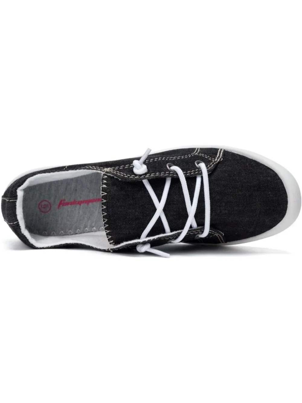 Women's Black Comfortable Lace-Up Flat Breathable Walking Casual Sneakers